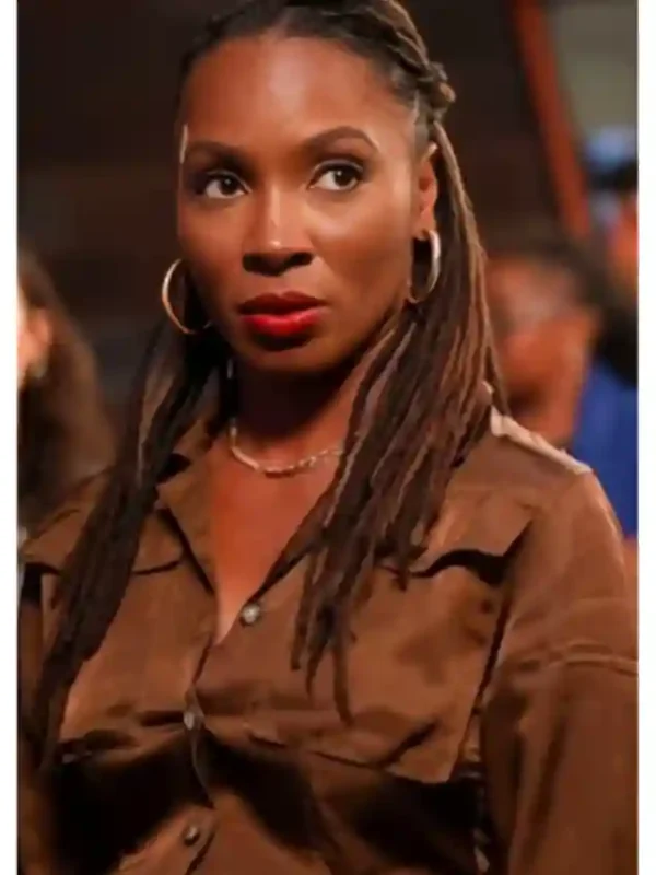 Found Shanola Hampton Lapel Style Brown Shirt