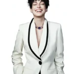 Anne Hathaway Vogue China White Blazer