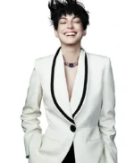 Anne Hathaway Vogue China White Blazer