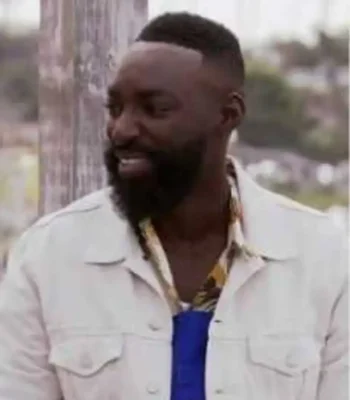 Beachside Brawl Eric’s White Season 2 Denim Jacket