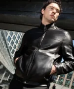 Belmont Cameli x VMAN Black Leather Jacket