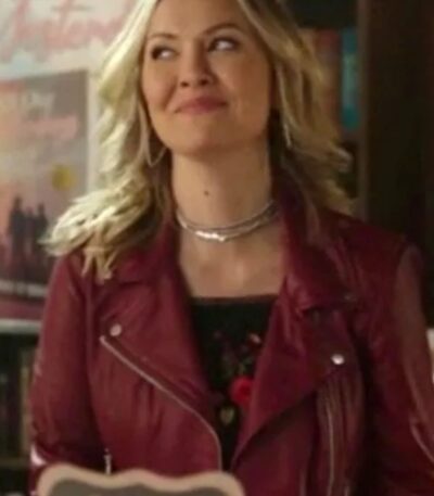 Bree O’Brien Chesapeake Shores Burgundy Leather Jacket