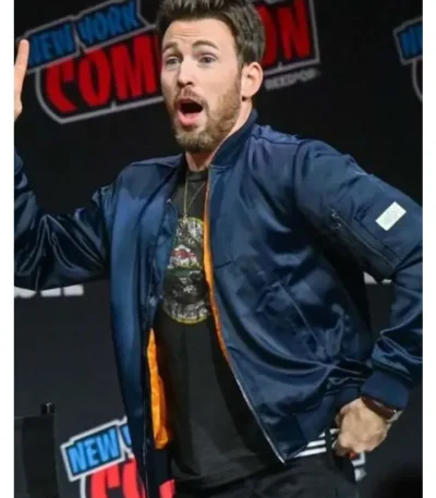 Chris Evans New York Comic Con 2023 Satin Jacket