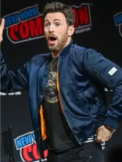 Chris Evans New York Comic Con 2023 Satin Jacket
