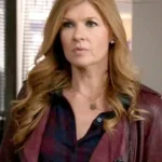 Connie Britton Nashville S02 Burgundy Leather Jacket