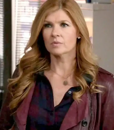 Connie Britton Nashville S02 Burgundy Leather Jacket