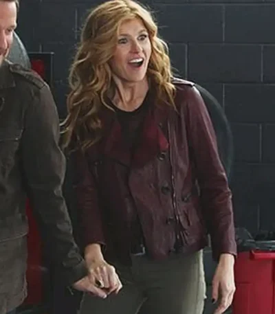 Connie Britton Nashville S02 Burgundy Leather Jacket