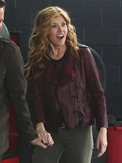 Connie Britton Nashville S02 Burgundy Leather Jacket