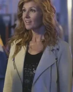 Connie Britton Nashville S02 White Biker Leather Jacket