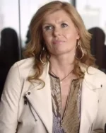 Connie Britton Nashville S02 White Biker Leather Jacket