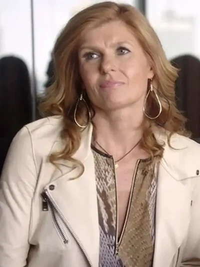 Connie Britton Nashville S02 White Biker Leather Jacket