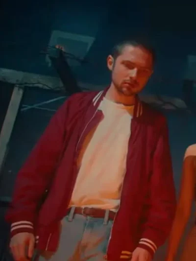 Don’t Look Away Ries Fowler Red Satin Bomber Jacket