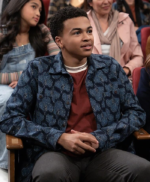 Elijah Teenage Vampire Blue Printed Jacket