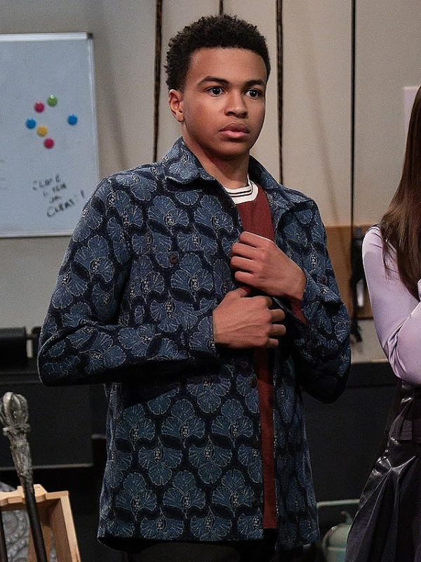 Elijah Teenage Vampire Blue Printed Jacket