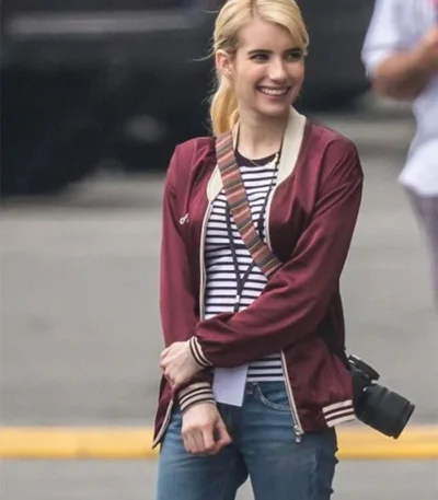 Emma Roberts Nerve Red Bomber Jacket