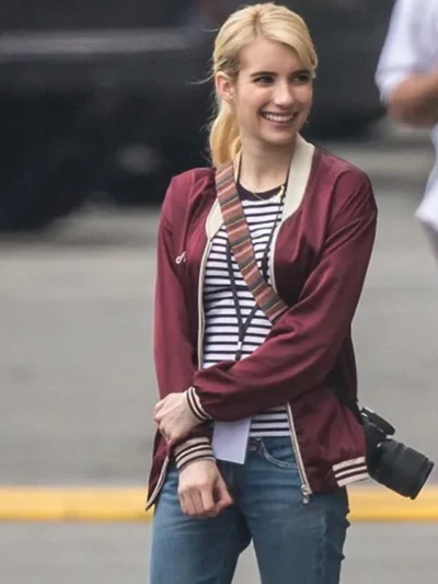 Emma Roberts Nerve Red Bomber Jacket