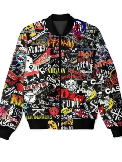 Funky Pattern Printed Bomber Jacket