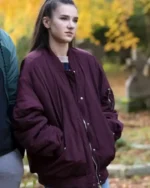 Harry Wild S02 Lola Wild Maroon Bomber Jacket