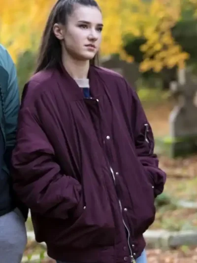 Harry Wild S02 Lola Wild Maroon Bomber Jacket