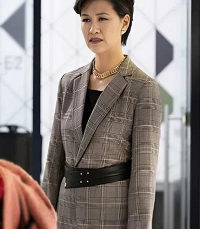 Jean Miller The Flight Attendant Grey Coat