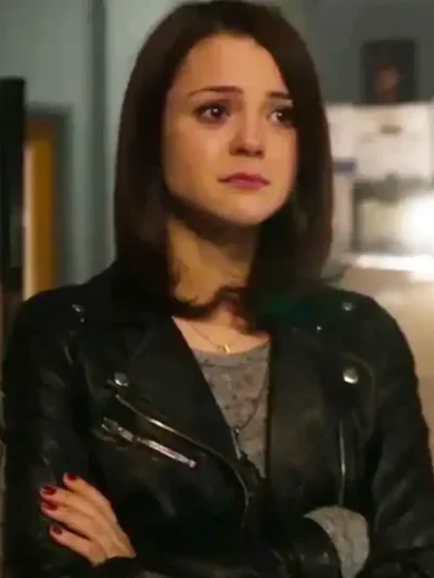 Kathryn Prescott Finding Carter S02 Black Leather Jacket
