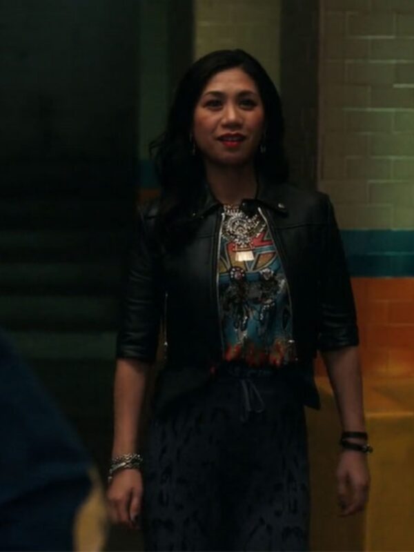 Liza Lapira The Equalizer Cropped Leather Jacket