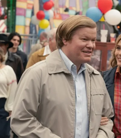 Love And Death 2023 Jesse Plemons Grey Cotton Jacket