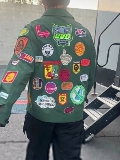 Robert Downey Jr. Green Patchwork Jacket