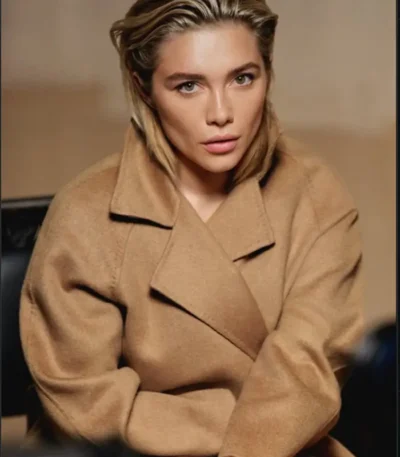 Max Mara Le Parfum Florence Pugh Wool Coat