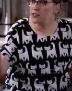 Mayim Bialik Call Me kat S03 Cat Print Top
