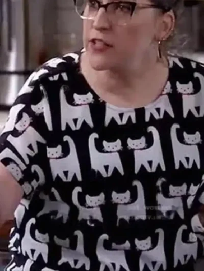 Mayim Bialik Call Me kat S03 Cat Print Top
