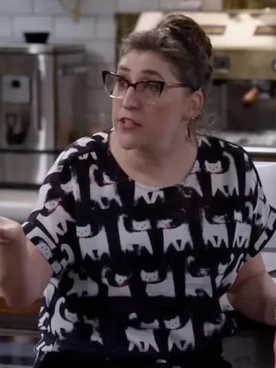 Mayim Bialik Call Me kat S03 Cat Print Top