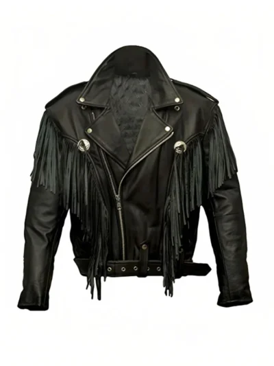 Alba Flores Money Heist Black Fringe Jacket
