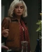 The Invite Penelope Cruz Brown Suede Jacket
