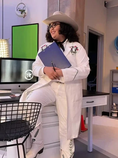 Phoebe Saving Bikini Bottom White Long Coat