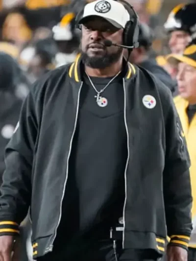 Pittsburgh Steelers Mike Tomlin Black Bomber Jacket