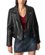 Pretty Little Liars S06 Ashley Benson Black Quilted Leather Jacket