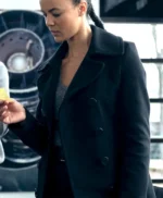 Reacher S02 Frances Neagley Black Wool Coat