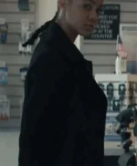 Reacher S02 Frances Neagley Black Wool Coat