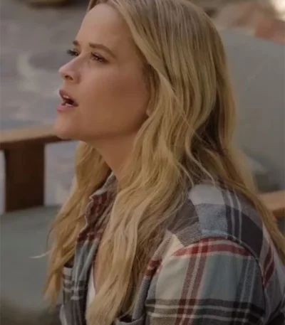 Reese Witherspoon The Morning Show S03 Plaid Shirt