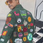 Robert Downey Jr. Green Patchwork Jacket
