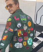 Robert Downey Jr. Green Patchwork Jacket