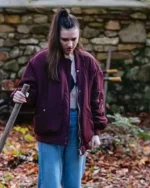 Harry Wild S02 Lola Wild Maroon Bomber Jacket