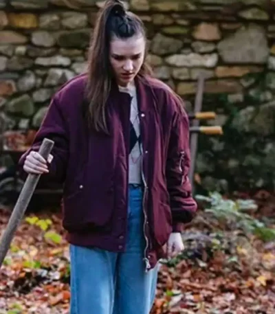 Harry Wild S02 Lola Wild Maroon Bomber Jacket