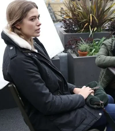 Rose Reid Surprised By Oxford Black Jacket