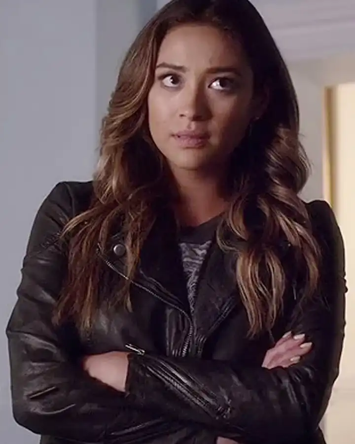 Shay Mitchell Pretty Little Liars S04 Brown Leather Jacket Shay Mitchell Pretty Little Liars S04 Brown Leather Jacket