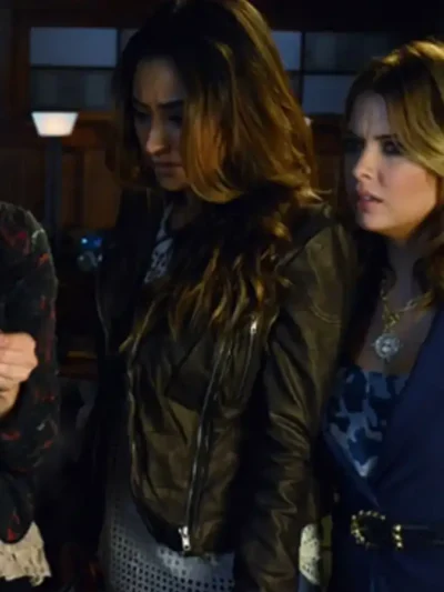 Shay Mitchell Pretty Little Liars S04 Brown Leather Jacket