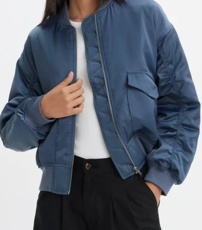 Siena Kelly Black Mirror S07 Blue Bomber Jacket