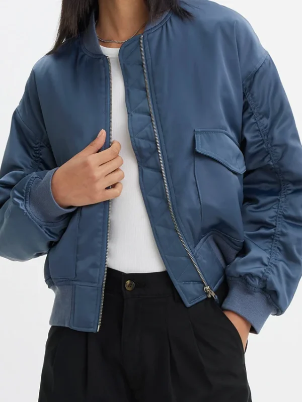 Siena Kelly Black Mirror S07 Blue Bomber Jacket