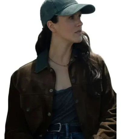 Silo S03 Jessica Brown Findlay Brown Suede Jacket